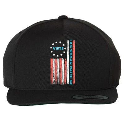 I Am Woman Watch Me Vote 2024 Wool Snapback Cap