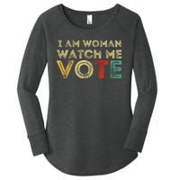 I Am Woman Watch Me Vote 2024 Women's Perfect Tri Tunic Long Sleeve Shirt