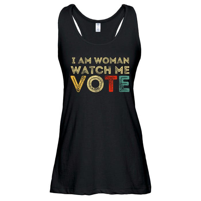 I Am Woman Watch Me Vote 2024 Ladies Essential Flowy Tank