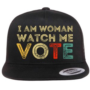 I Am Woman Watch Me Vote 2024 Flat Bill Trucker Hat