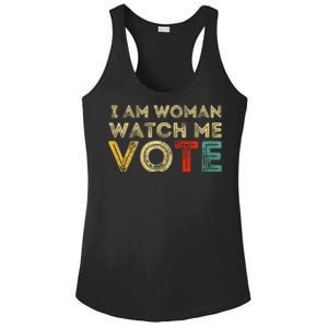 I Am Woman Watch Me Vote 2024 Ladies PosiCharge Competitor Racerback Tank