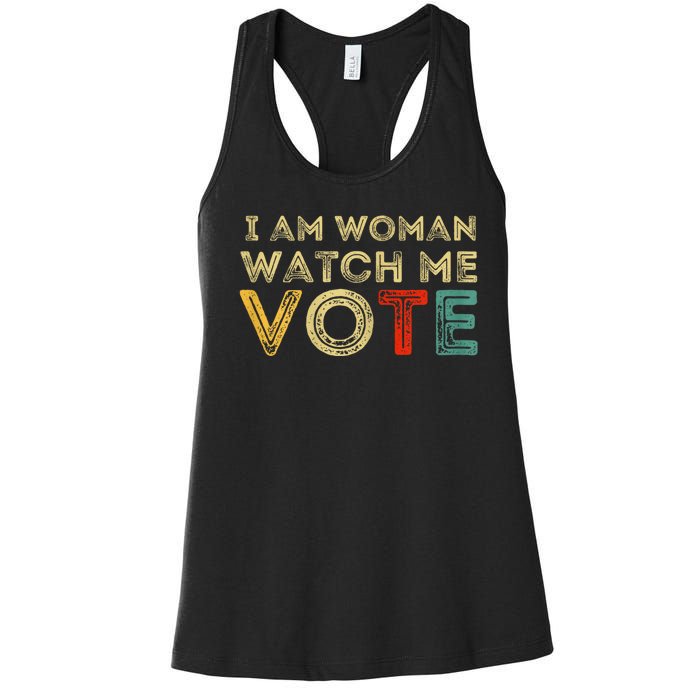 I Am Woman Watch Me Vote 2024 Women's Racerback Tank