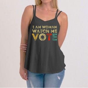 I Am Woman Watch Me Vote 2024 Women's Strappy Tank