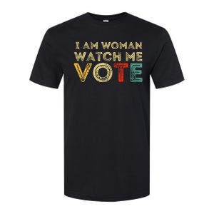 I Am Woman Watch Me Vote 2024 Softstyle CVC T-Shirt