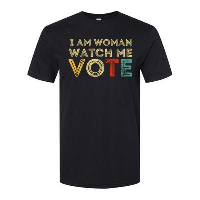 I Am Woman Watch Me Vote 2024 Softstyle CVC T-Shirt