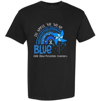 In April We Wear Blue For Child Abuse Prevention Awarenes Gifts Garment-Dyed Heavyweight T-Shirt