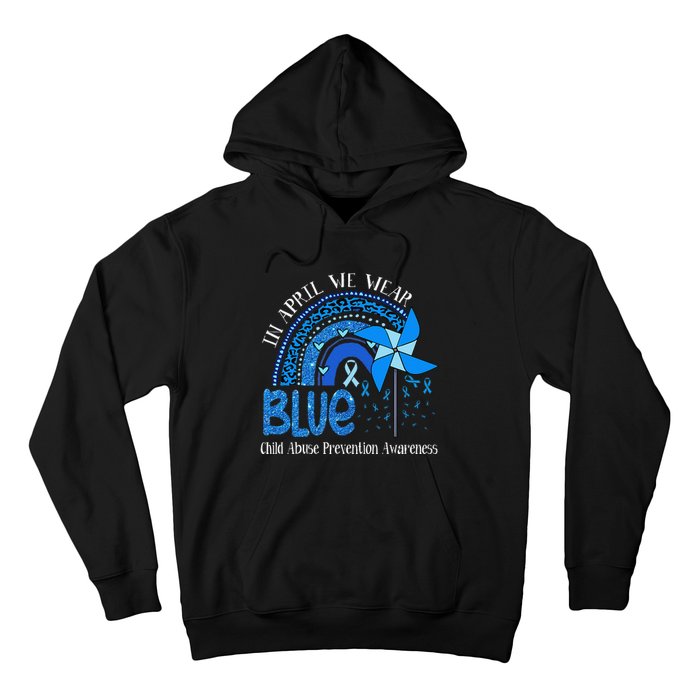 In April We Wear Blue For Child Abuse Prevention Awarenes Gifts Hoodie