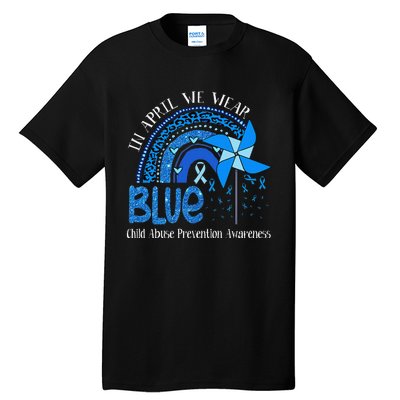 In April We Wear Blue For Child Abuse Prevention Awarenes Gifts Tall T-Shirt