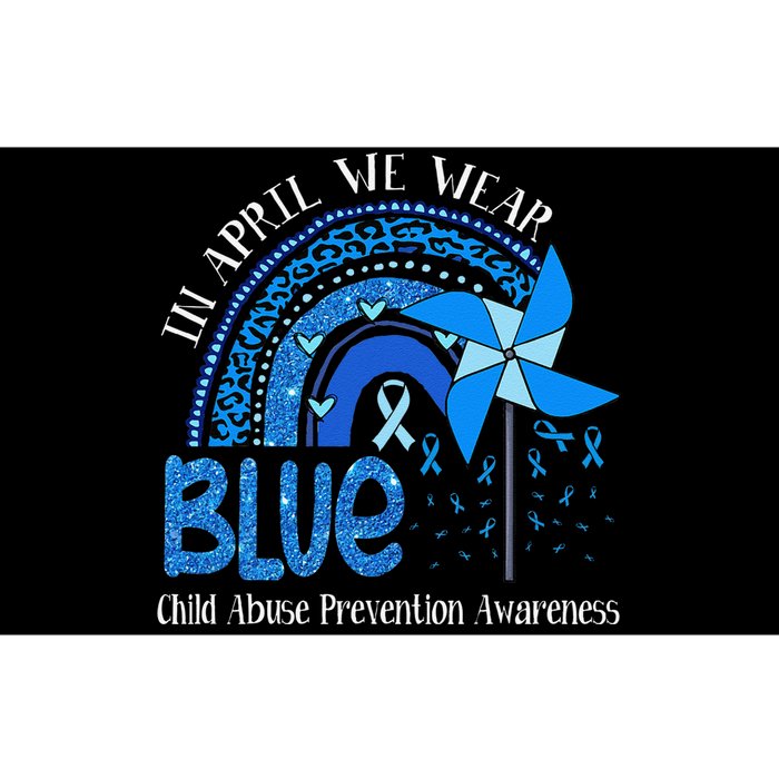 In April We Wear Blue For Child Abuse Prevention Awarenes Gifts Bumper Sticker