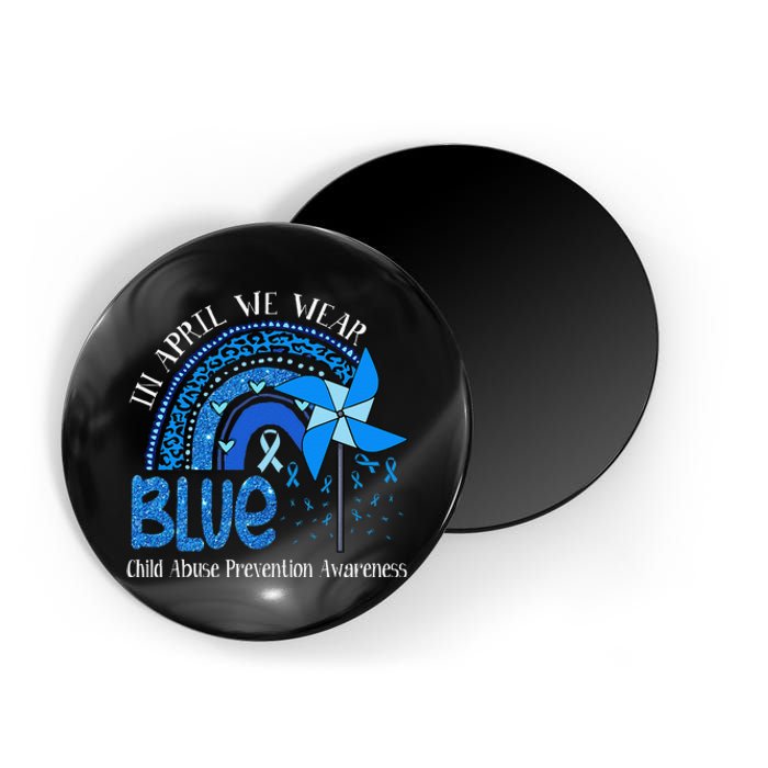 In April We Wear Blue For Child Abuse Prevention Awarenes Gifts Magnet