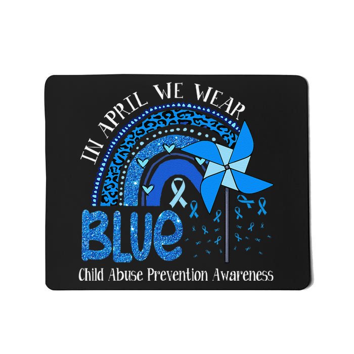 In April We Wear Blue For Child Abuse Prevention Awarenes Gifts Mousepad