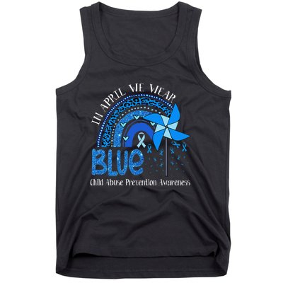 In April We Wear Blue For Child Abuse Prevention Awarenes Gifts Tank Top