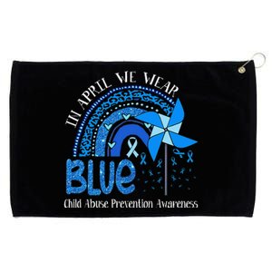 In April We Wear Blue For Child Abuse Prevention Awarenes Gifts Grommeted Golf Towel