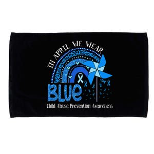 In April We Wear Blue For Child Abuse Prevention Awarenes Gifts Microfiber Hand Towel