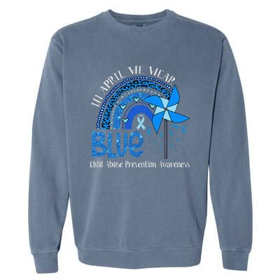 In April We Wear Blue For Child Abuse Prevention Awarenes Gifts Garment-Dyed Sweatshirt