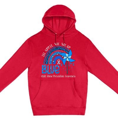 In April We Wear Blue For Child Abuse Prevention Awarenes Gifts Premium Pullover Hoodie