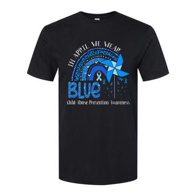 In April We Wear Blue For Child Abuse Prevention Awarenes Gifts Softstyle® CVC T-Shirt