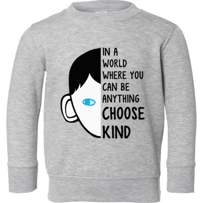 In A World Where You Can Be Anything Choose Kind Toddler Sweatshirt