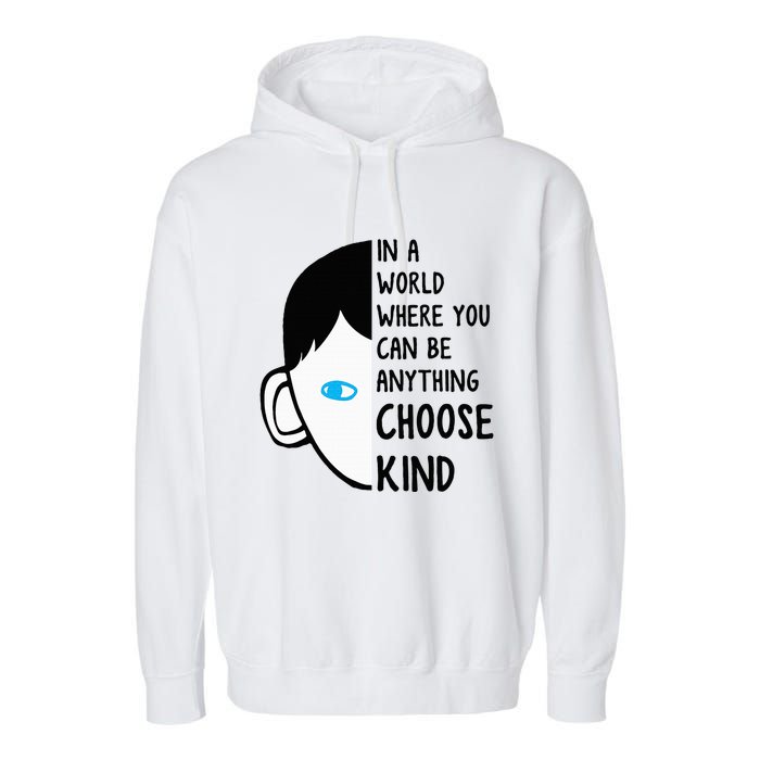 In A World Where You Can Be Anything Choose Kind Garment-Dyed Fleece Hoodie