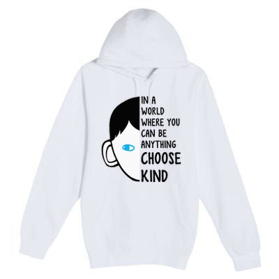 In A World Where You Can Be Anything Choose Kind Premium Pullover Hoodie
