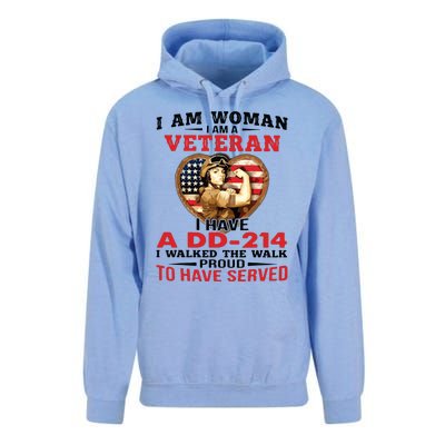 I Am Woman Veteran I Have A đ 214 I Walked The Walk To Have Served Unisex Surf Hoodie