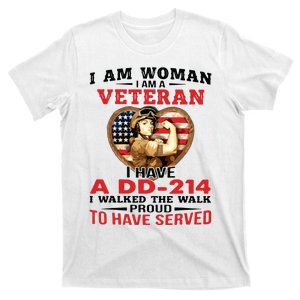 I Am Woman Veteran I Have A đ 214 I Walked The Walk To Have Served T-Shirt