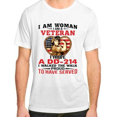 I Am Woman Veteran I Have A đ 214 I Walked The Walk To Have Served Adult ChromaSoft Performance T-Shirt