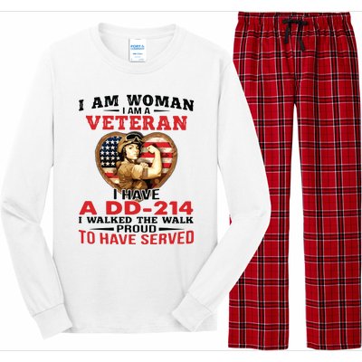 I Am Woman Veteran I Have A đ 214 I Walked The Walk To Have Served Long Sleeve Pajama Set