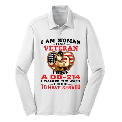 I Am Woman Veteran I Have A đ 214 I Walked The Walk To Have Served Silk Touch Performance Long Sleeve Polo