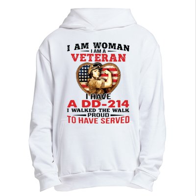 I Am Woman Veteran I Have A đ 214 I Walked The Walk To Have Served Urban Pullover Hoodie