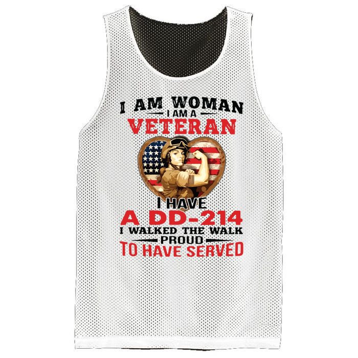 I Am Woman Veteran I Have A đ 214 I Walked The Walk To Have Served Mesh Reversible Basketball Jersey Tank