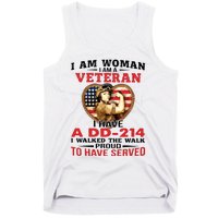 I Am Woman Veteran I Have A đ 214 I Walked The Walk To Have Served Tank Top