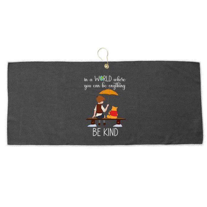 In A World Where You Can Be Anything Large Microfiber Waffle Golf Towel