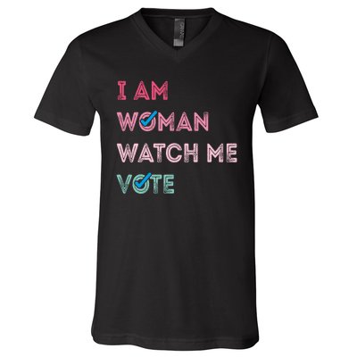 I Am Woman Watch Me Vote 2024 V-Neck T-Shirt