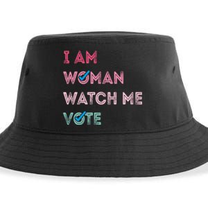 I Am Woman Watch Me Vote 2024 Sustainable Bucket Hat