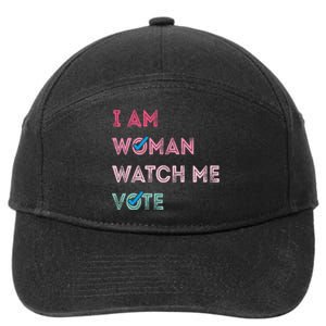 I Am Woman Watch Me Vote 2024 7-Panel Snapback Hat