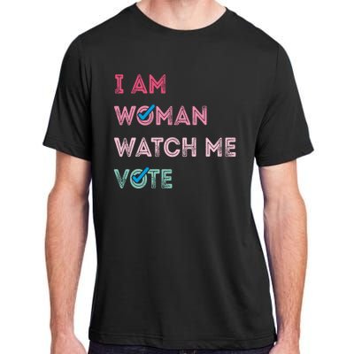 I Am Woman Watch Me Vote 2024 Adult ChromaSoft Performance T-Shirt