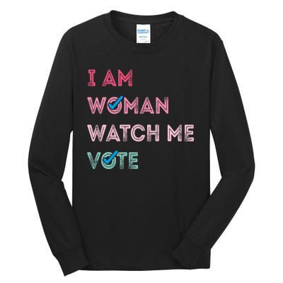 I Am Woman Watch Me Vote 2024 Tall Long Sleeve T-Shirt