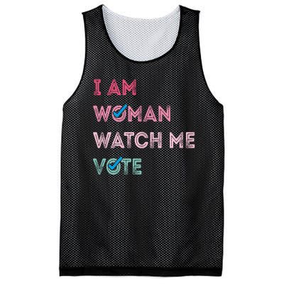 I Am Woman Watch Me Vote 2024 Mesh Reversible Basketball Jersey Tank