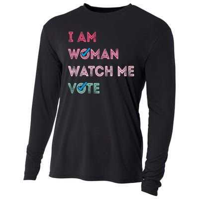 I Am Woman Watch Me Vote 2024 Cooling Performance Long Sleeve Crew