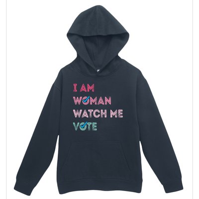 I Am Woman Watch Me Vote 2024 Urban Pullover Hoodie