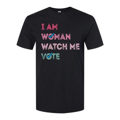 I Am Woman Watch Me Vote 2024 Softstyle CVC T-Shirt