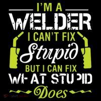 I'm A Welder I Can't Fix Stupid Funny Welding Tee Pom Pom 12in Knit Beanie