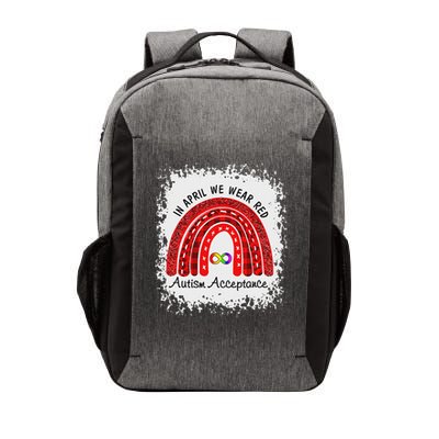 In April Wear Red Instead Autism Acceptance Vector Backpack