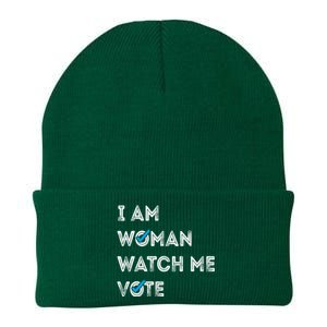 I Am Woman Watch Me Vote 2024 Knit Cap Winter Beanie