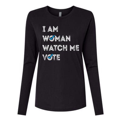 I Am Woman Watch Me Vote 2024 Womens Cotton Relaxed Long Sleeve T-Shirt