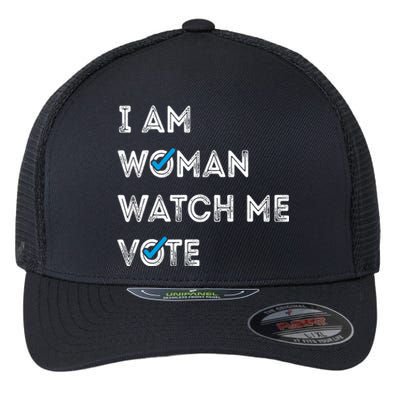 I Am Woman Watch Me Vote 2024 Flexfit Unipanel Trucker Cap