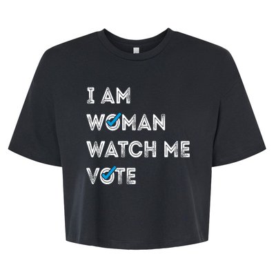 I Am Woman Watch Me Vote 2024 Bella+Canvas Jersey Crop Tee