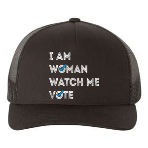 I Am Woman Watch Me Vote 2024 Yupoong Adult 5-Panel Trucker Hat