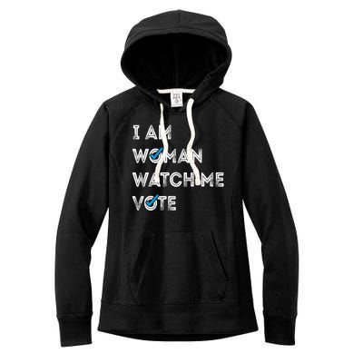 I Am Woman Watch Me Vote 2024 Women's Fleece Hoodie